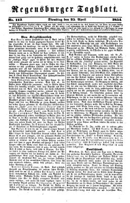 Regensburger Tagblatt Dienstag 25. April 1854