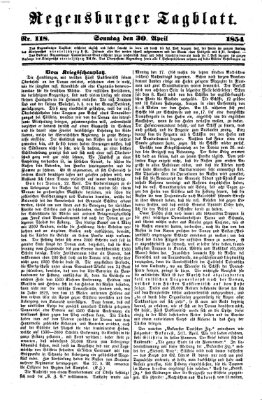 Regensburger Tagblatt Sonntag 30. April 1854