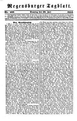 Regensburger Tagblatt Sonntag 16. Juli 1854