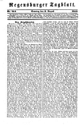 Regensburger Tagblatt Sonntag 6. August 1854