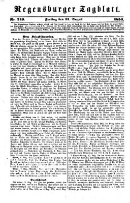 Regensburger Tagblatt Freitag 11. August 1854