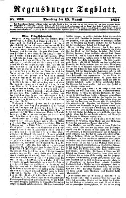 Regensburger Tagblatt Dienstag 15. August 1854