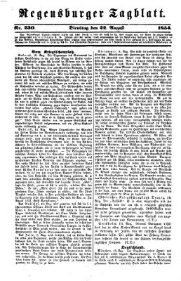 Regensburger Tagblatt Dienstag 22. August 1854