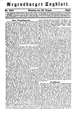 Regensburger Tagblatt Samstag 26. August 1854