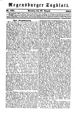 Regensburger Tagblatt Sonntag 27. August 1854