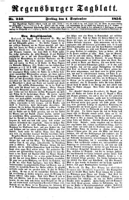 Regensburger Tagblatt Freitag 1. September 1854