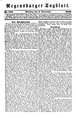 Regensburger Tagblatt Dienstag 5. September 1854