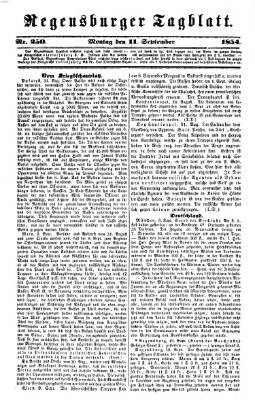 Regensburger Tagblatt Montag 11. September 1854