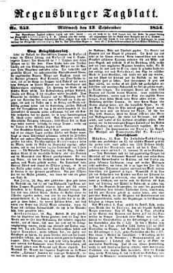 Regensburger Tagblatt Mittwoch 13. September 1854