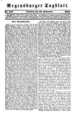 Regensburger Tagblatt Dienstag 19. September 1854