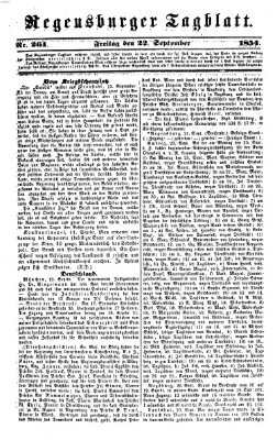 Regensburger Tagblatt Freitag 22. September 1854