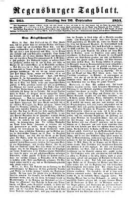 Regensburger Tagblatt Dienstag 26. September 1854