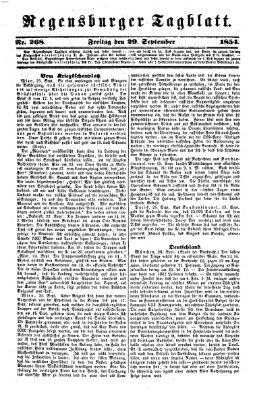 Regensburger Tagblatt Freitag 29. September 1854