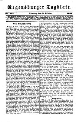 Regensburger Tagblatt Dienstag 3. Oktober 1854