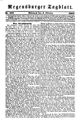 Regensburger Tagblatt Mittwoch 4. Oktober 1854