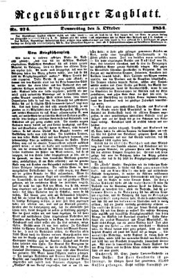 Regensburger Tagblatt Donnerstag 5. Oktober 1854