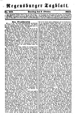 Regensburger Tagblatt Samstag 7. Oktober 1854