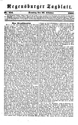 Regensburger Tagblatt Sonntag 22. Oktober 1854