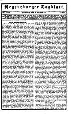 Regensburger Tagblatt Mittwoch 1. November 1854