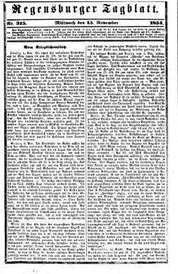 Regensburger Tagblatt Mittwoch 15. November 1854