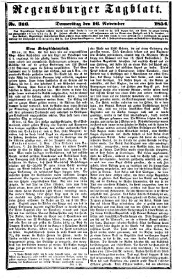 Regensburger Tagblatt Donnerstag 16. November 1854