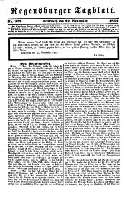 Regensburger Tagblatt Mittwoch 22. November 1854