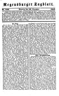 Regensburger Tagblatt Sonntag 10. Dezember 1854