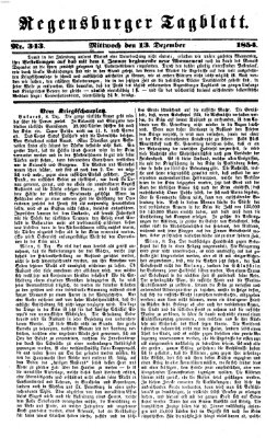 Regensburger Tagblatt Mittwoch 13. Dezember 1854