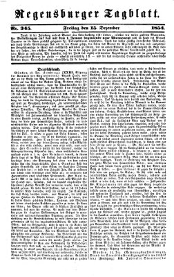 Regensburger Tagblatt Freitag 15. Dezember 1854