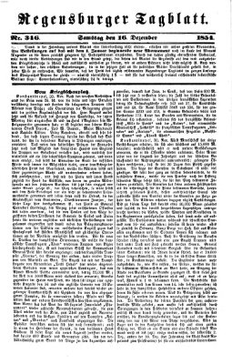 Regensburger Tagblatt Samstag 16. Dezember 1854