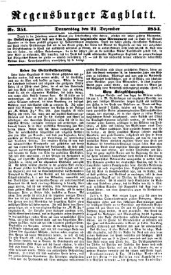 Regensburger Tagblatt Donnerstag 21. Dezember 1854