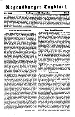 Regensburger Tagblatt Freitag 22. Dezember 1854