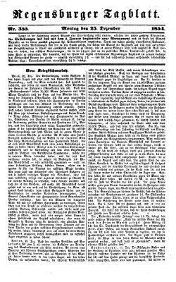 Regensburger Tagblatt Montag 25. Dezember 1854