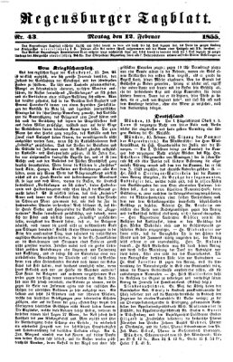 Regensburger Tagblatt Montag 12. Februar 1855