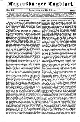 Regensburger Tagblatt Donnerstag 15. Februar 1855