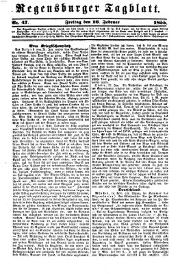 Regensburger Tagblatt Freitag 16. Februar 1855