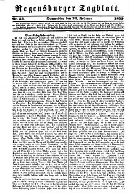 Regensburger Tagblatt Donnerstag 22. Februar 1855