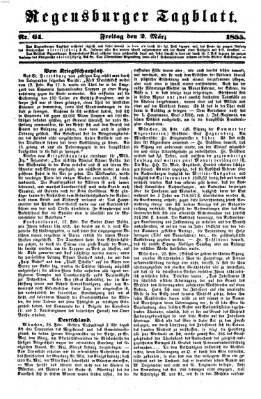 Regensburger Tagblatt Freitag 2. März 1855