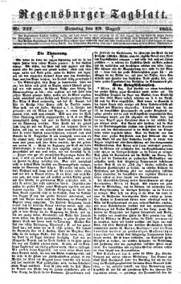 Regensburger Tagblatt Sonntag 19. August 1855