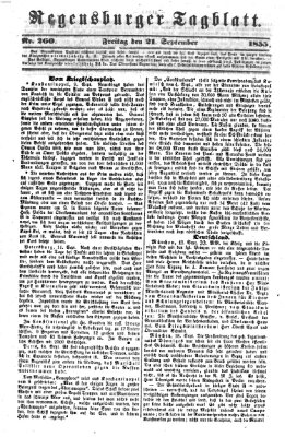 Regensburger Tagblatt Freitag 21. September 1855