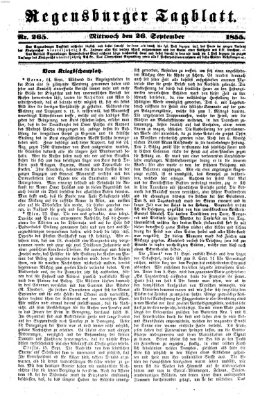 Regensburger Tagblatt Mittwoch 26. September 1855