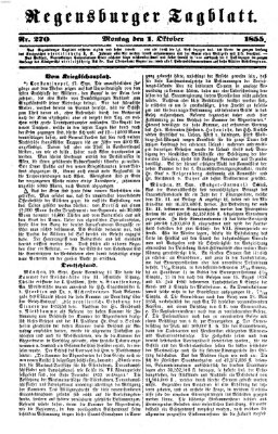 Regensburger Tagblatt Montag 1. Oktober 1855