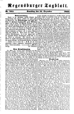 Regensburger Tagblatt Samstag 15. Dezember 1855