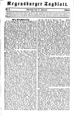 Regensburger Tagblatt Montag 7. Januar 1856