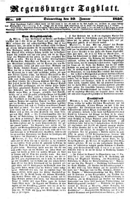 Regensburger Tagblatt Donnerstag 10. Januar 1856