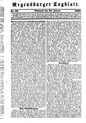 Regensburger Tagblatt Mittwoch 30. Januar 1856