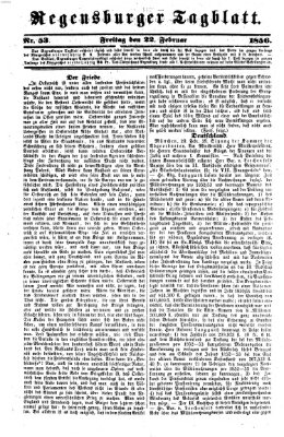 Regensburger Tagblatt Freitag 22. Februar 1856