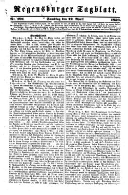 Regensburger Tagblatt Samstag 12. April 1856