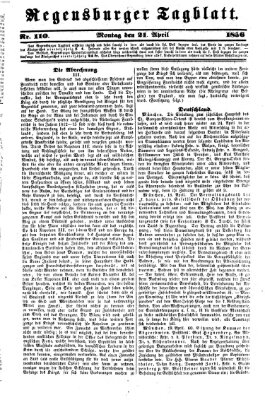 Regensburger Tagblatt Montag 21. April 1856