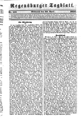 Regensburger Tagblatt Mittwoch 23. April 1856